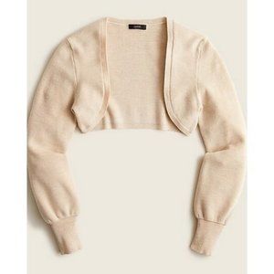 NWT J. Crew Balloon Sleeve Merino Wool Shrug - Color Heather Sand, Size L